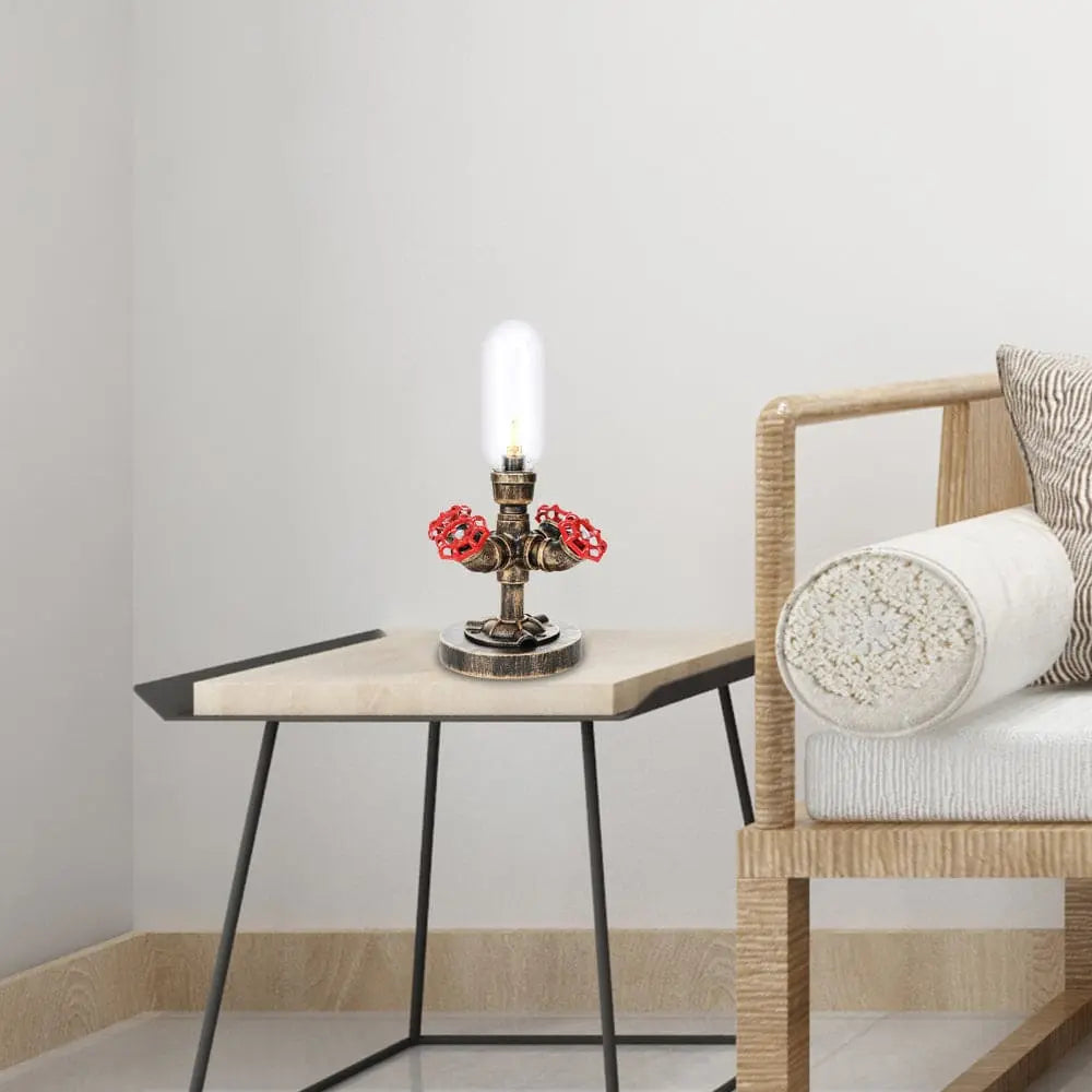 MecaLume - Lampe de Table Design Industriel avec Tuyau Métallique - Rynova