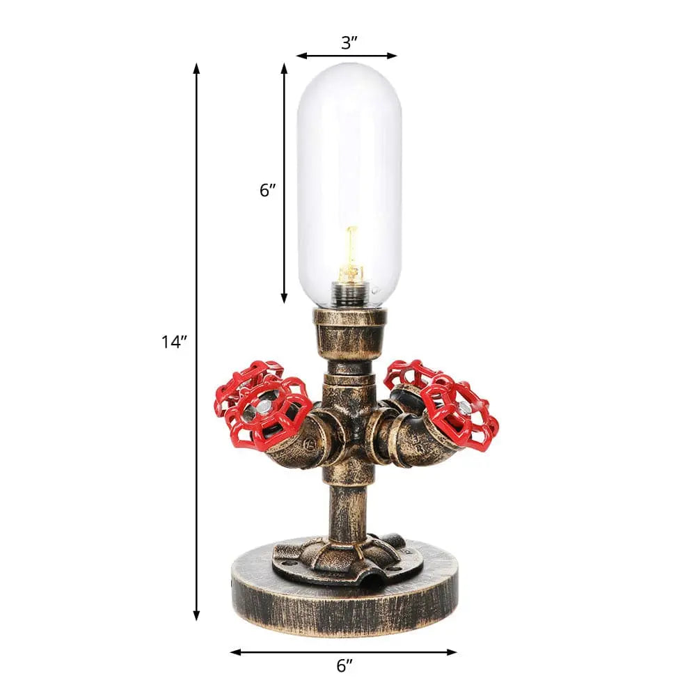 MecaLume - Lampe de Table Design Industriel avec Tuyau Métallique - Rynova