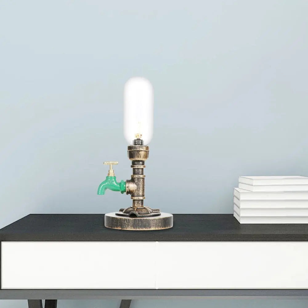 MecaLume - Lampe de Table Design Industriel avec Tuyau Métallique - Rynova