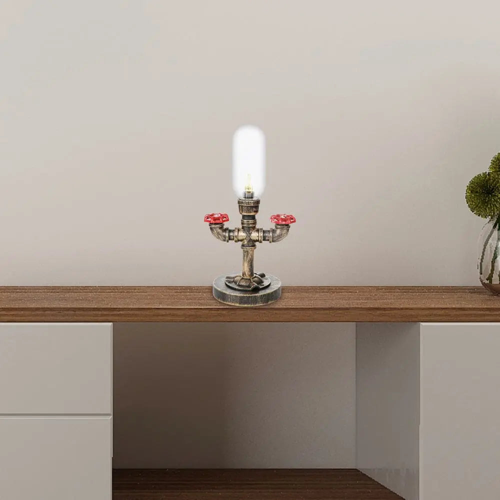 MecaLume - Lampe de Table Design Industriel avec Tuyau Métallique - Rynova