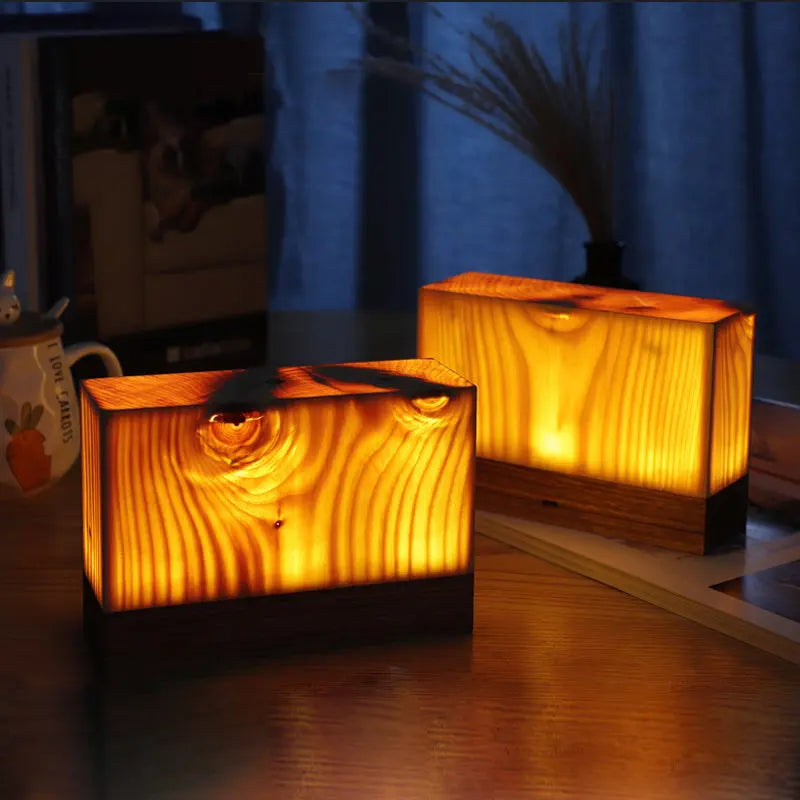 ÉclatBois - Lampe de Table LED avec Batterie Rechargeable et Contrôle Tactile pour Maison et Bureau - Rynova