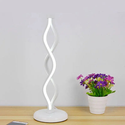 LumièreÉlégance - Lampe de Table LED en Forme de Spirale Blanche - Rynova