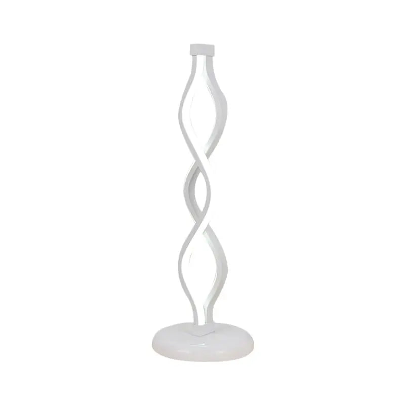 LumièreÉlégance - Lampe de Table LED en Forme de Spirale Blanche - Rynova