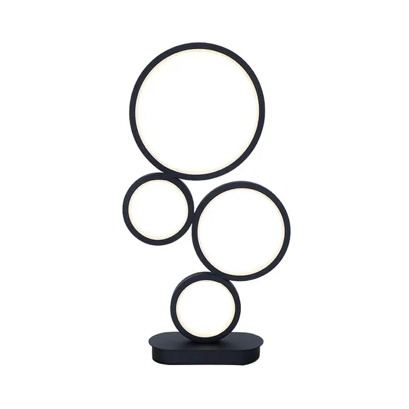 Lumière Épurée - Lampe de Table Moderne Empilée avec Socle Circulaire - Rynova