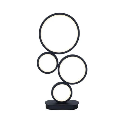 Lumière Épurée - Lampe de Table Moderne Empilée avec Socle Circulaire - Rynova