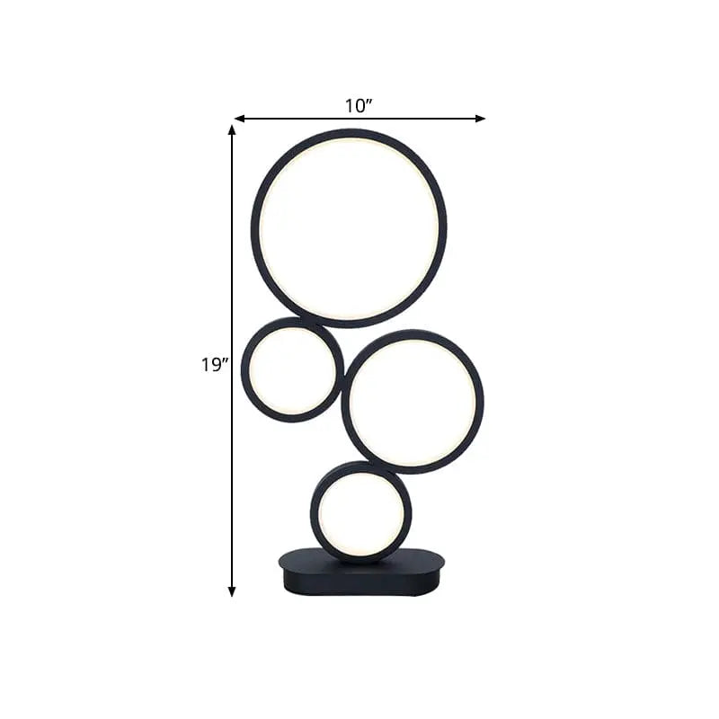 Lumière Épurée - Lampe de Table Moderne Empilée avec Socle Circulaire - Rynova