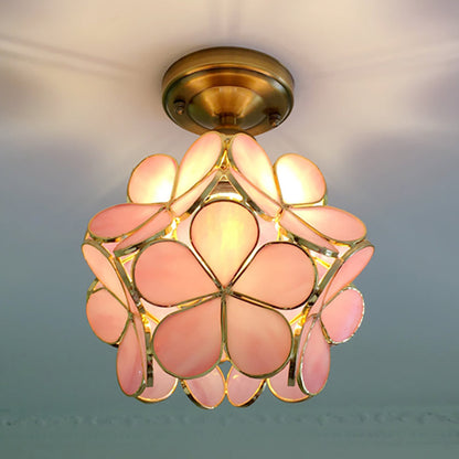 FloralLuxe – Plafonnier en verre coloré motifs floraux - Rynova
