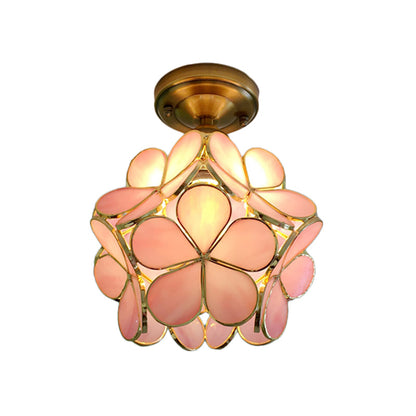 FloralLuxe – Plafonnier en verre coloré motifs floraux - Rynova