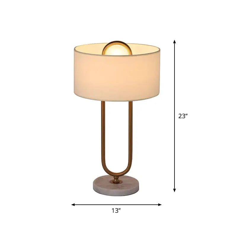 LichtAnna - Lampe de Table Moderne avec Abat-jour en Forme de Tambour et Socle Ovale - Rynova