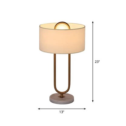LichtAnna - Lampe de Table Moderne avec Abat-jour en Forme de Tambour et Socle Ovale - Rynova