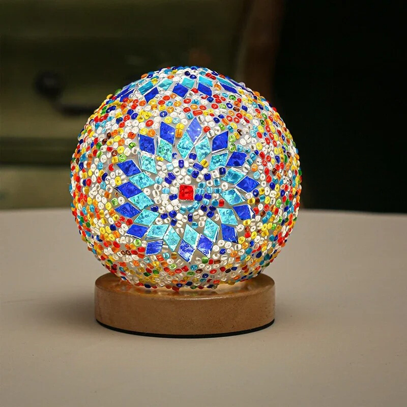 Lampe LED Créative ÉclairVibe - Design en Vitrail avec Fonction Dimmable et Connexion USB - Rynova