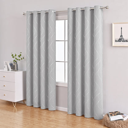 VagueChic - Rideau Occultant à Motifs de Vagues et de Points pour un Intérieur Élégant - Rynova