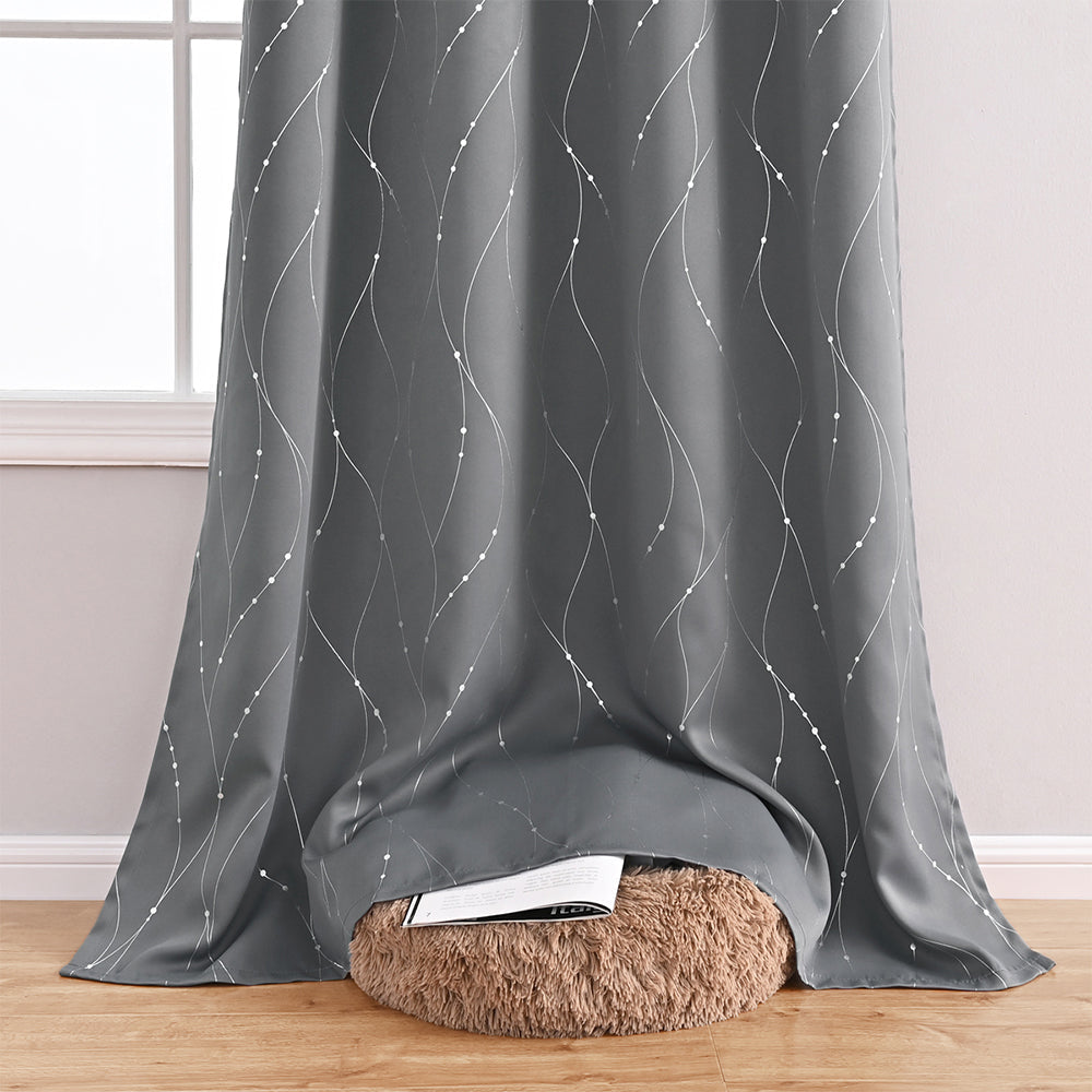 VagueChic - Rideau Occultant à Motifs de Vagues et de Points pour un Intérieur Élégant - Rynova