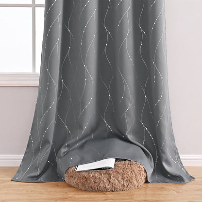 VagueChic - Rideau Occultant à Motifs de Vagues et de Points pour un Intérieur Élégant - Rynova