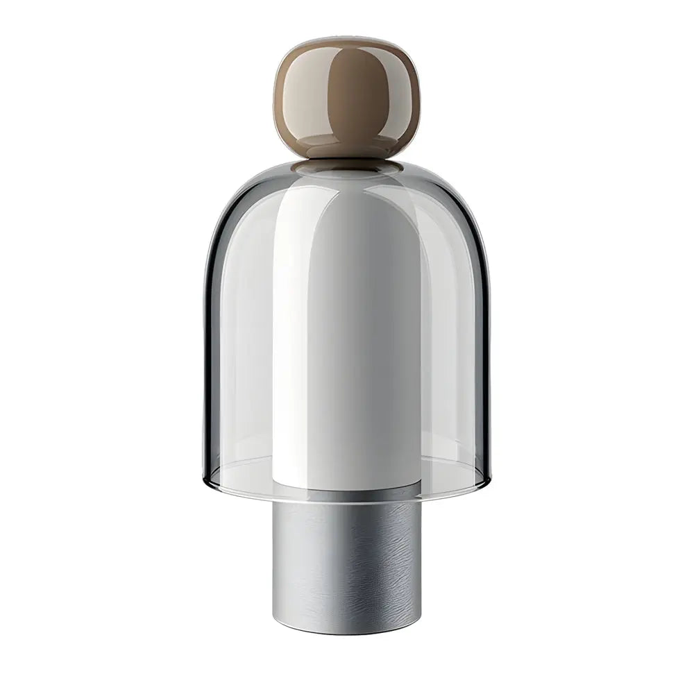 Clarté Nomade - Lampe de Table Rechargeable en Verre Transparent avec LED Dimmable - Rynova