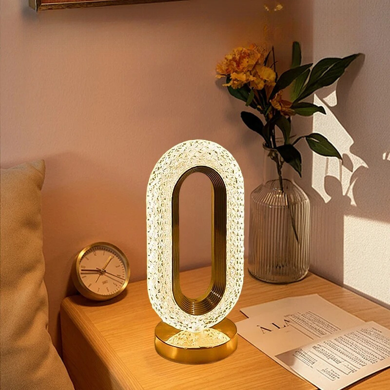LumiCristal - Lampe de Table en Acrylique Cristallin avec Variateur Tactile - Rynova