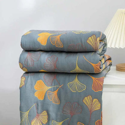 EcoLeaf - Ensemble de literie avec housse de couette réversible en coton à motifs de feuilles - Rynova