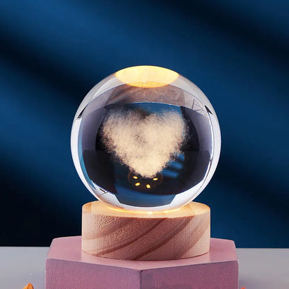 CristaLumi - Lampe de Nuit 3D en Cristal avec Éclairage LED - Rynova
