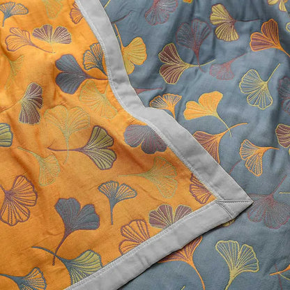 EcoLeaf - Ensemble de literie avec housse de couette réversible en coton à motifs de feuilles - Rynova