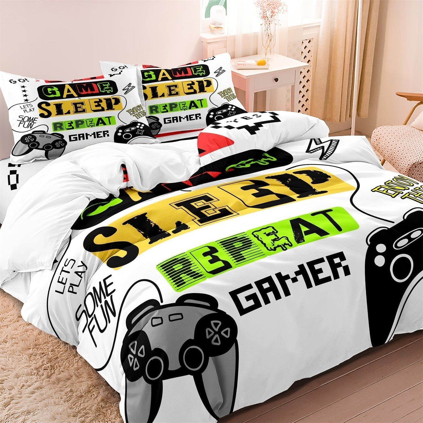 GamerSpace - Housse de couette ludique pour chambres d'enfants - Rynova