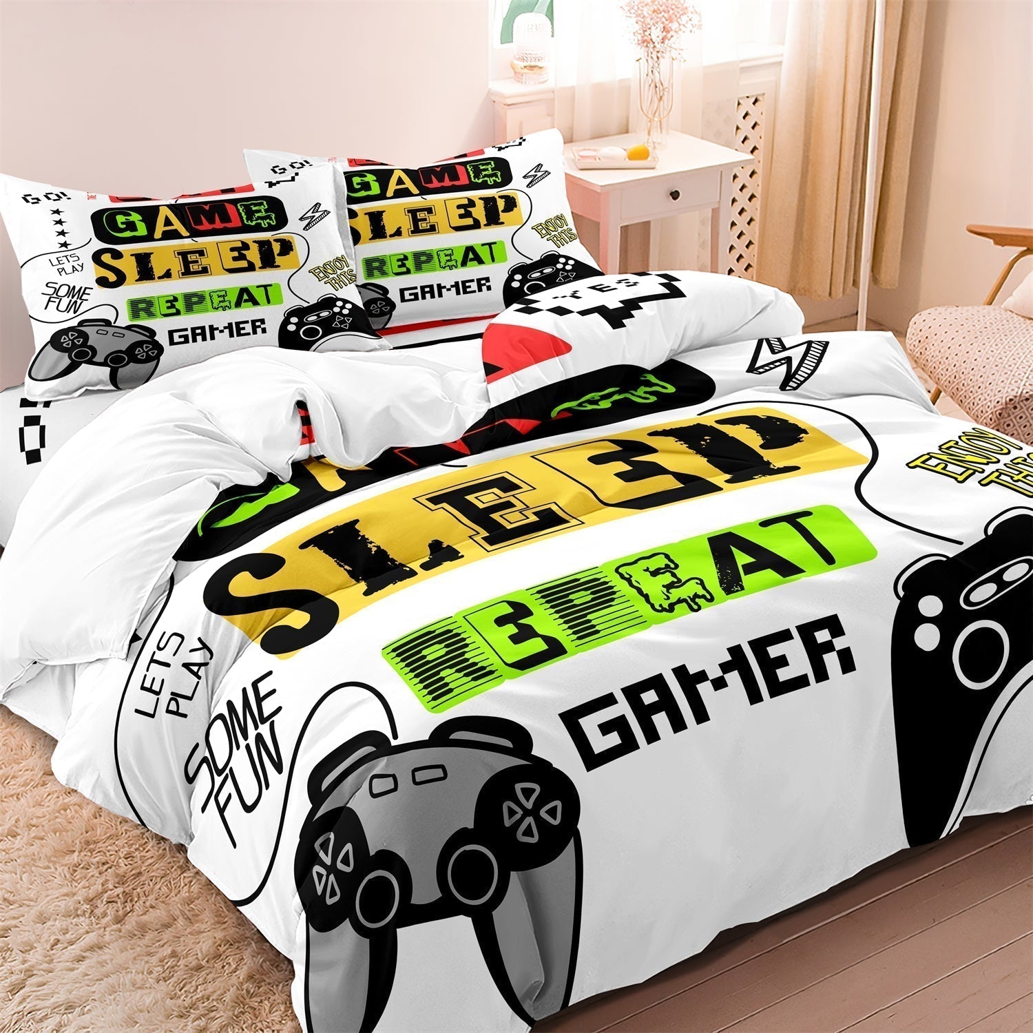 GamerSpace - Housse de couette ludique pour chambres d'enfants - Rynova