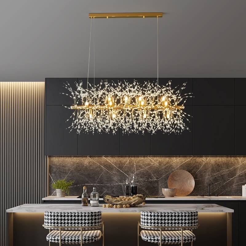 ÉclatLuxe – Suspension LED blanche et dorée pour espace de vie moderne - Rynova