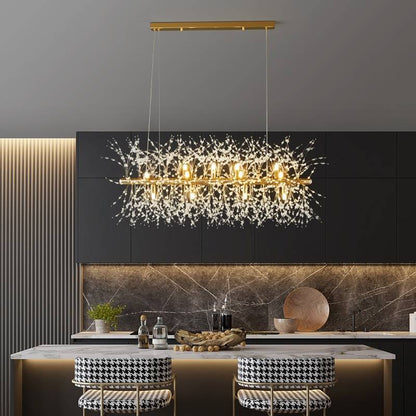 ÉclatLuxe – Suspension LED blanche et dorée pour espace de vie moderne - Rynova