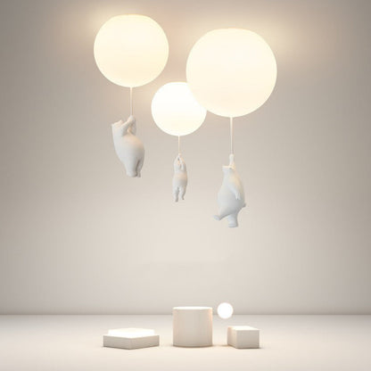 Lumière Enchantée Kids - Suspension Ourson et Ballon pour Chambre d'Enfant - Rynova