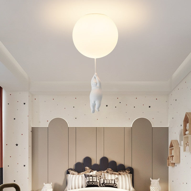 Lumière Enchantée Kids - Suspension Ourson et Ballon pour Chambre d'Enfant - Rynova