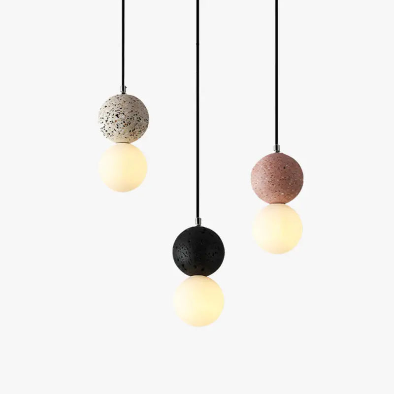 Luminara - Petite Suspension LED Moderne en Verre Noir et Blanc pour Salle à Manger - Rynova