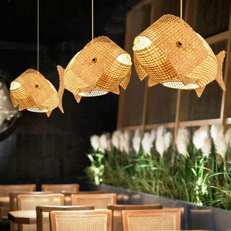 NatureLumière - Lampe Suspendue en Bois Asiatique - Rynova