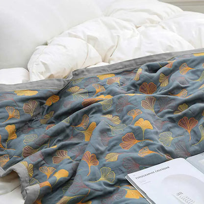 EcoLeaf - Ensemble de literie avec housse de couette réversible en coton à motifs de feuilles - Rynova