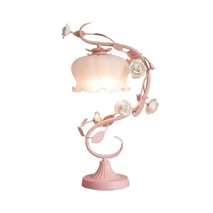 RoséePastorale - Lampe de Table en Style Champêtre avec Rose en Céramique - Rynova