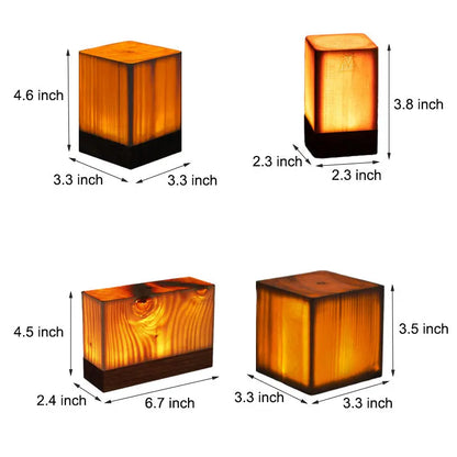 ÉclatBois - Lampe de Table LED avec Batterie Rechargeable et Contrôle Tactile pour Maison et Bureau - Rynova