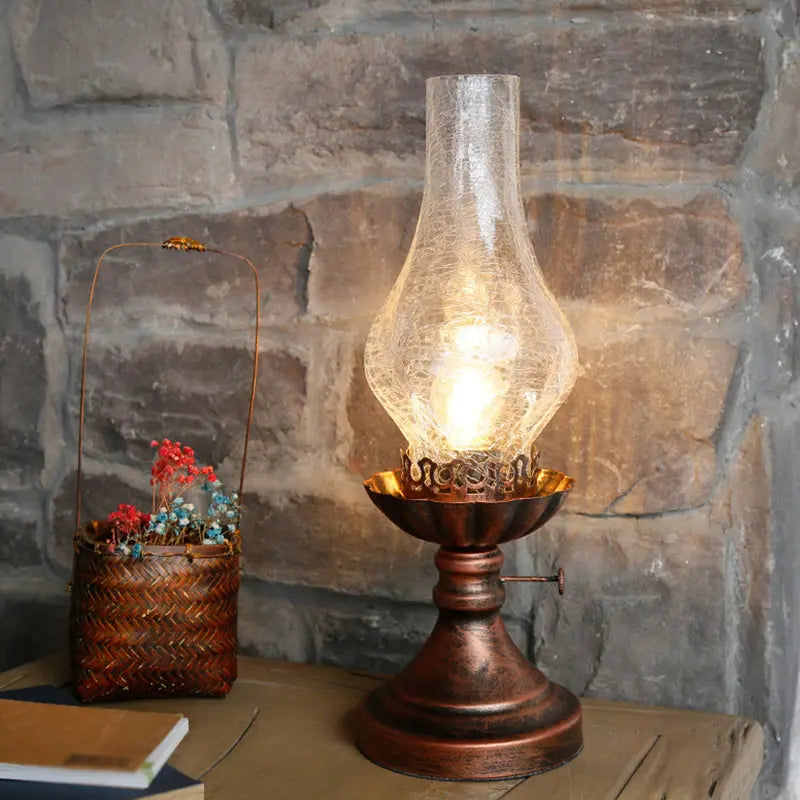 Éclat Rétro - Lampe de Table avec Abat-jour en Verre Craykle - Rynova