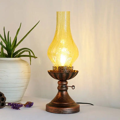 Éclat Rétro - Lampe de Table avec Abat-jour en Verre Craykle - Rynova