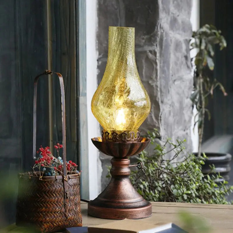 Éclat Rétro - Lampe de Table avec Abat-jour en Verre Craykle - Rynova