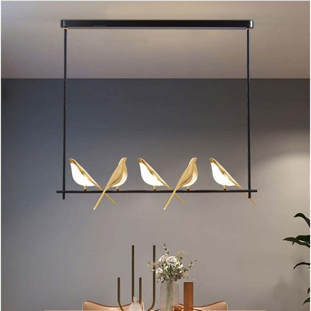 OiseauLumière - Lampe Suspendue LED Créative avec Anneaux et Oiseaux Décoratifs - Rynova