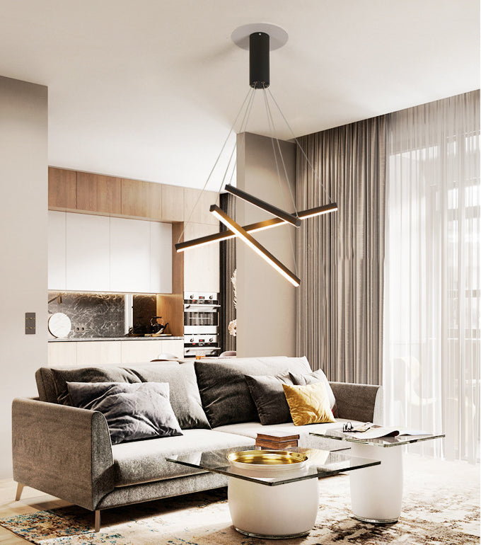 LumaNoir – Lampe Suspendue LED Minimaliste en Métal Noir - Rynova