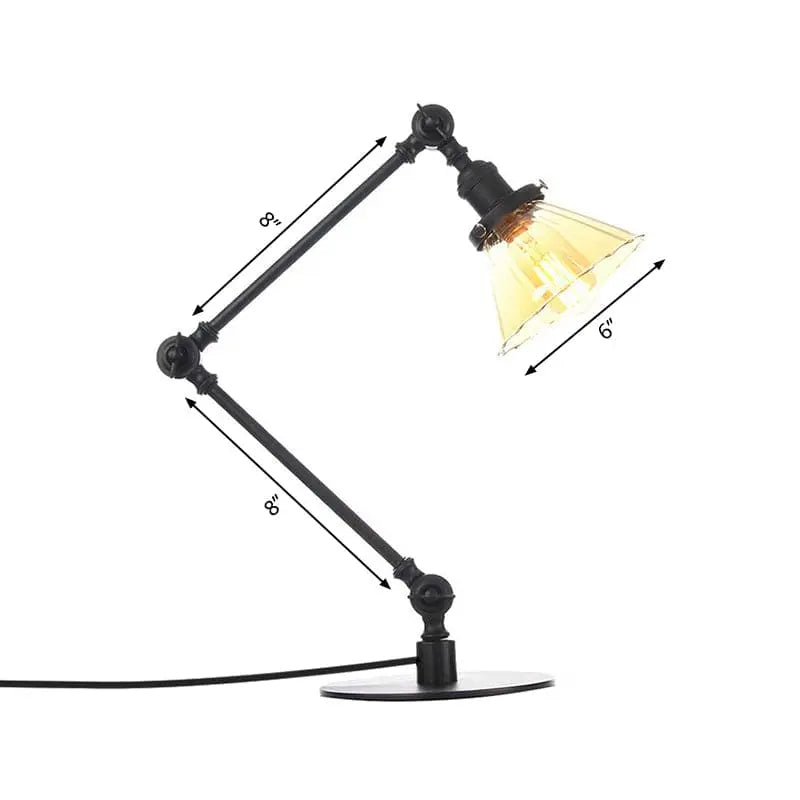 LumiGlow - Élégante lampe de table en verre clair en forme de cône - Rynova