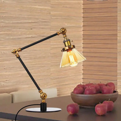 LumiGlow - Élégante lampe de table en verre clair en forme de cône - Rynova