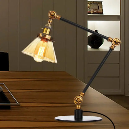 LumiGlow - Élégante lampe de table en verre clair en forme de cône - Rynova