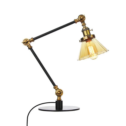 LumiGlow - Élégante lampe de table en verre clair en forme de cône - Rynova
