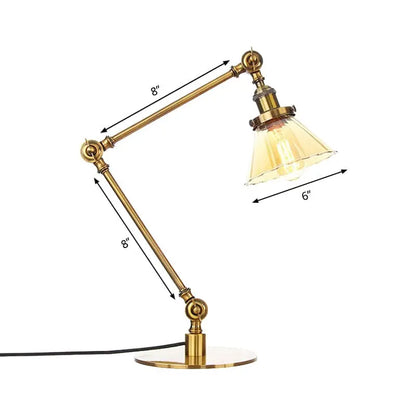 LumiGlow - Élégante lampe de table en verre clair en forme de cône - Rynova