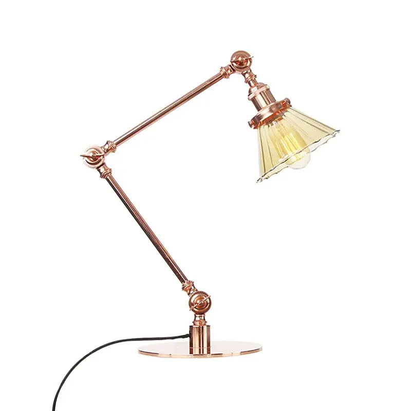 LumiGlow - Élégante lampe de table en verre clair en forme de cône - Rynova