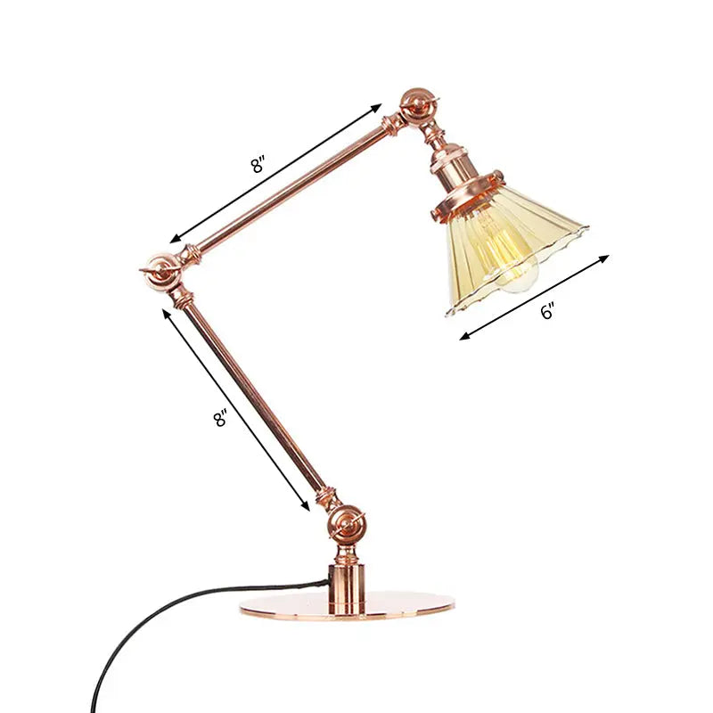 LumiGlow - Élégante lampe de table en verre clair en forme de cône - Rynova