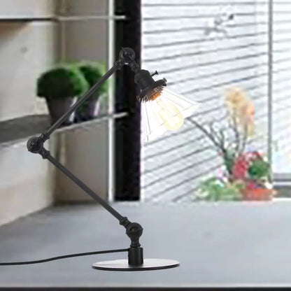 LumiGlow - Élégante lampe de table en verre clair en forme de cône - Rynova