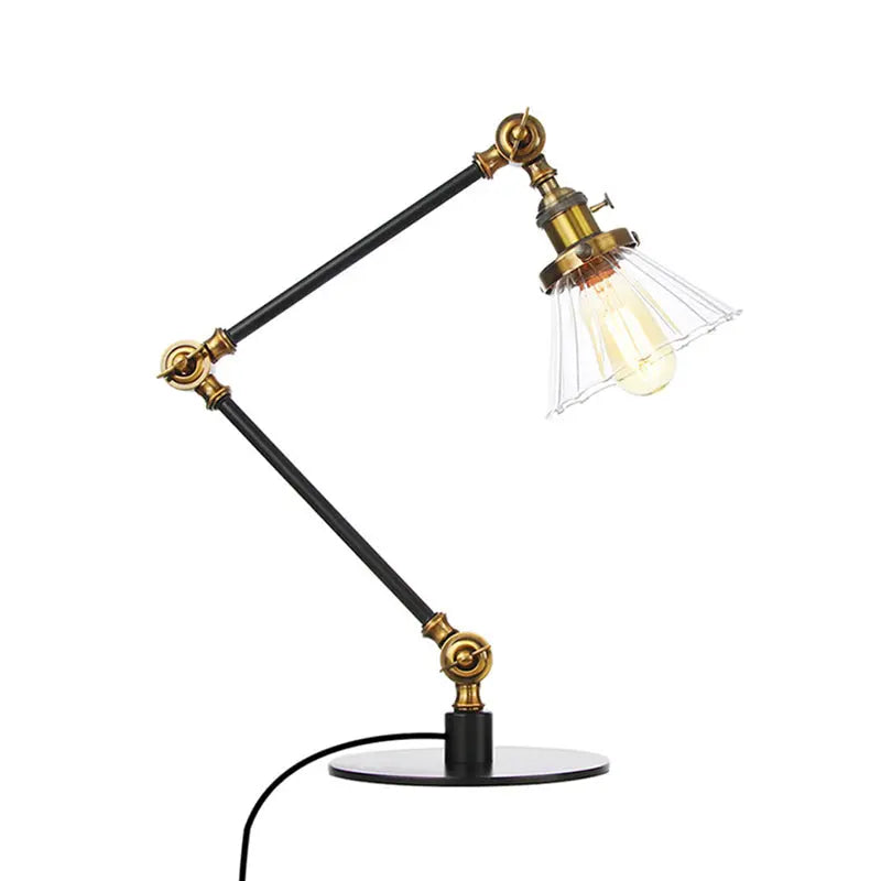 LumiGlow - Élégante lampe de table en verre clair en forme de cône - Rynova