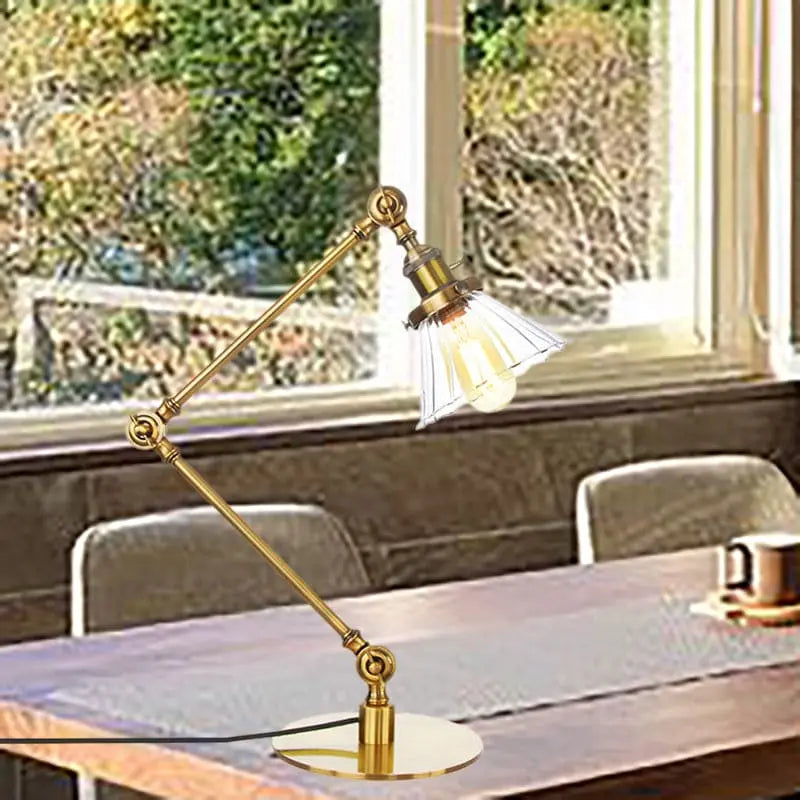LumiGlow - Élégante lampe de table en verre clair en forme de cône - Rynova
