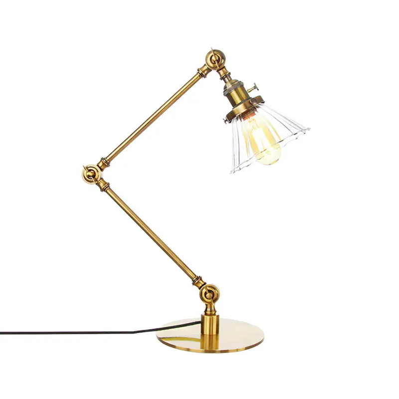 LumiGlow - Élégante lampe de table en verre clair en forme de cône - Rynova